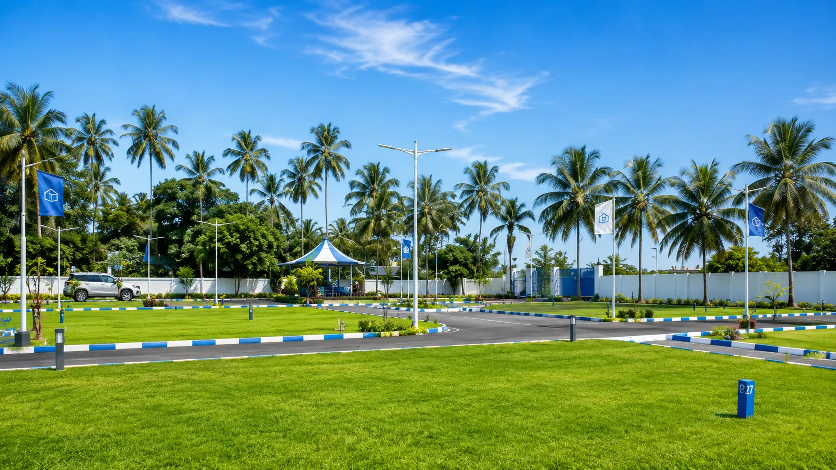 Aerial view of residential plots